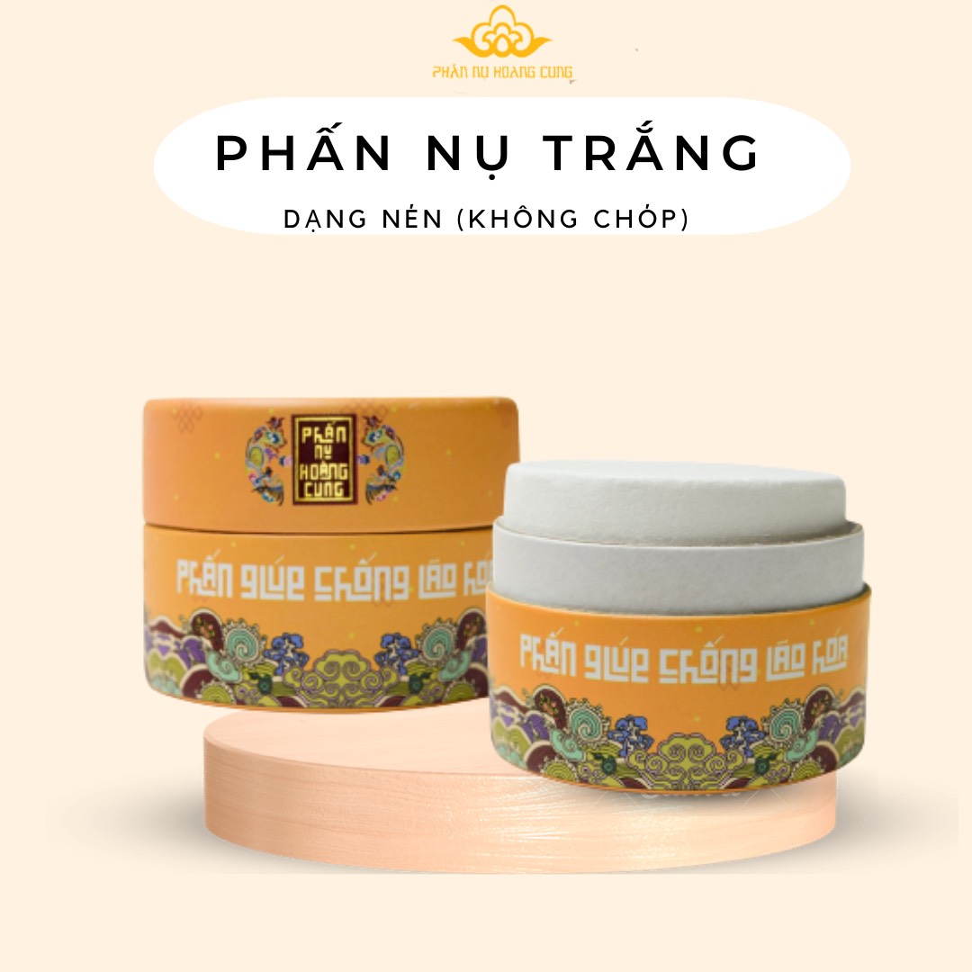 Phấn trang điểm Phân Nụ Hoàng Cung màu trắng nén tròn