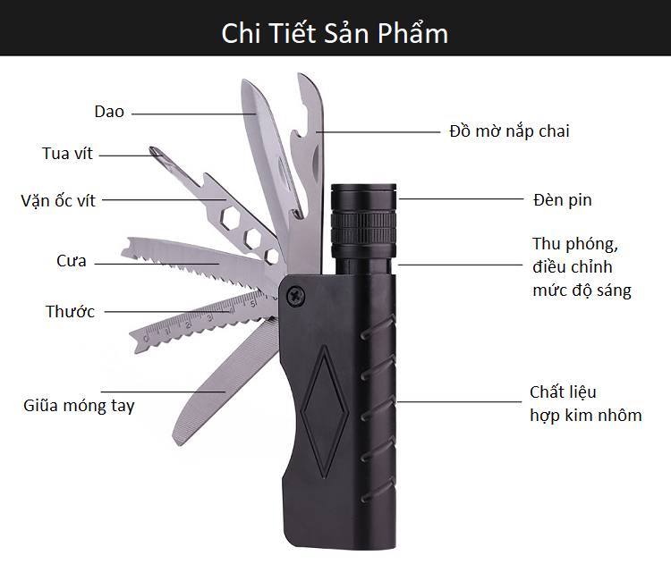 Đèn pin dụng cụ đa năng YM-X9