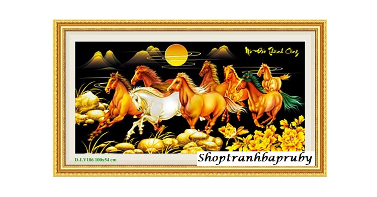 Tranh đính đá mã đáo thành công lv186 kích thước 100 x 54 cm