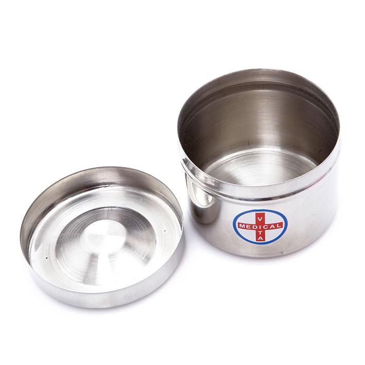 Hộp inox tròn nhỏ y tế Hộp đựng bông gòn