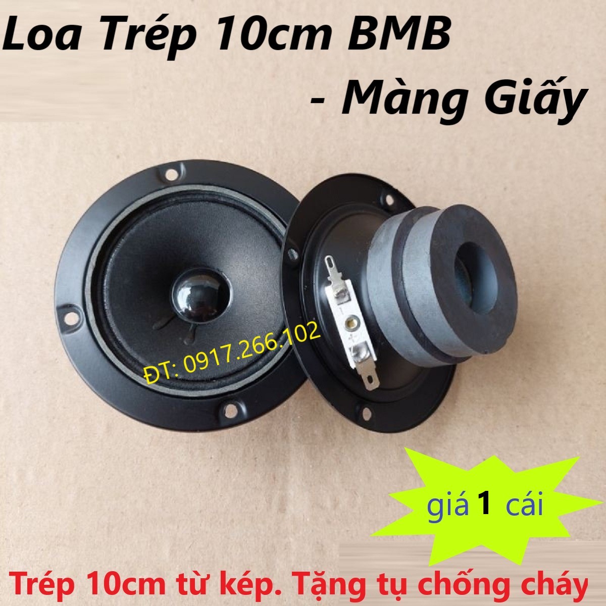 Loa trép bmb chòn 10cm từ kép giá rẻ tặng kèm tụ - giá 1 cái trép màng giấy