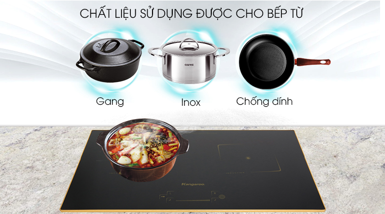 [HCM][Trả góp 0%]Bếp từ đôi Kangaroo KG438I