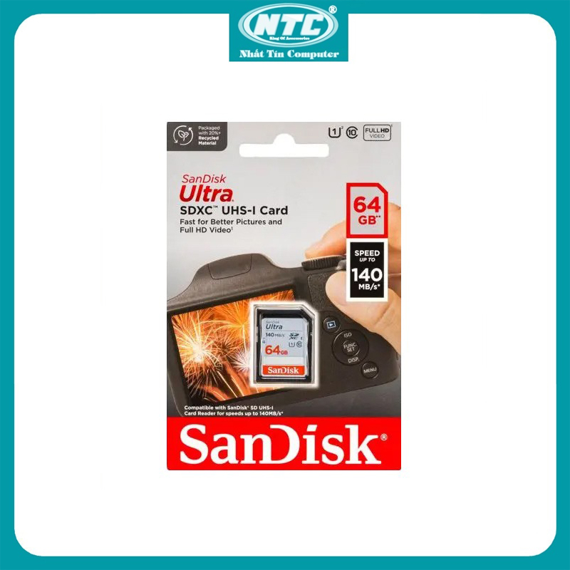SanDisk Ultra 64GB U1 140 MB/s (Grey) SDXC camera memory card