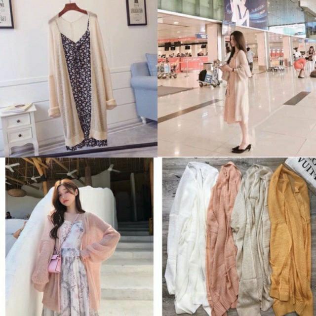 Áo  khoác len mỏng  dáng dài