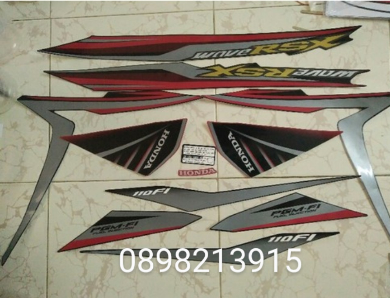 Bộ tem Wave RSX 110 Fi màu đỏ 2014