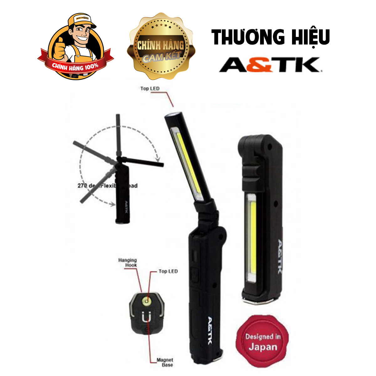 [HCM]Đèn pin 2.000mAh 3.7V A&TK CZR-004