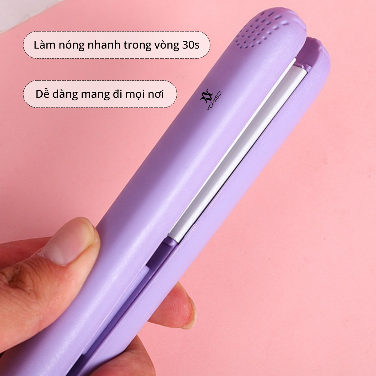 Máy uốn tóc mini, máy ép tóc mini, máy uốn tóc, máy duỗi tóc mini 2 in 1 Yohiiso bảo hành 1 tháng 1 đổi 1 hàng chính hãng, thuận tiện mang đi du lịch