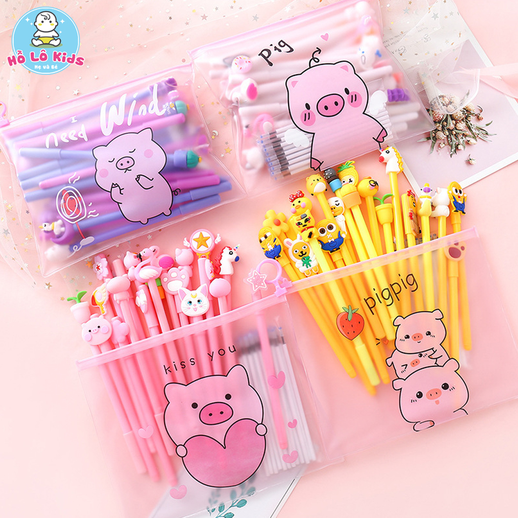 Set 20 Bút Cute Kèm Túi Zip