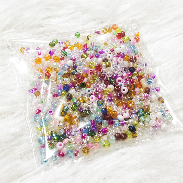 Cườm đá trộn đủ màu size 2mm kết áo làm đồ handmade gói hơn 10gr