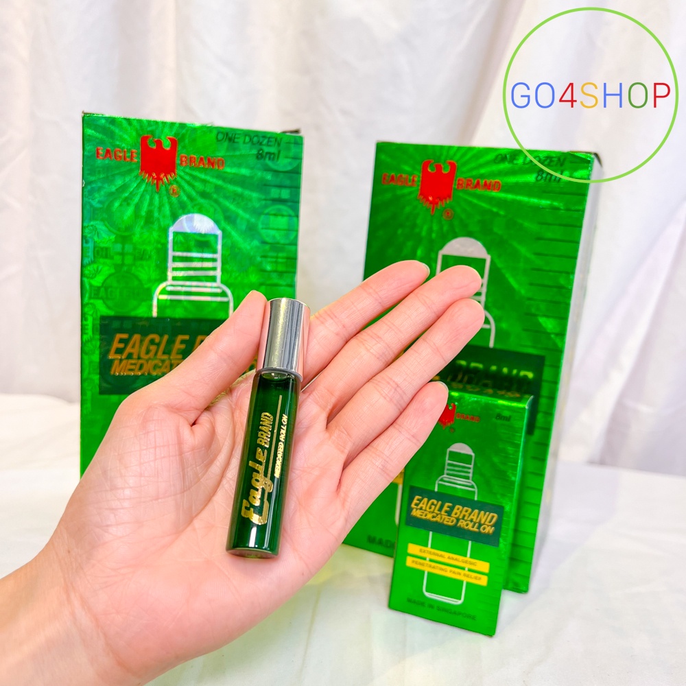 [Chính hãng] Dầu gió xanh con Ó Eagle Singapore dạng chai lăn 8ml