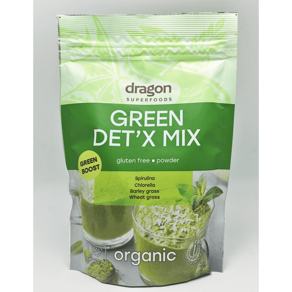 Bột thải độc hữu cơ green detox organic 200g (spirulina, chlorella, cỏ lúa mì, cỏ lúa mạch)