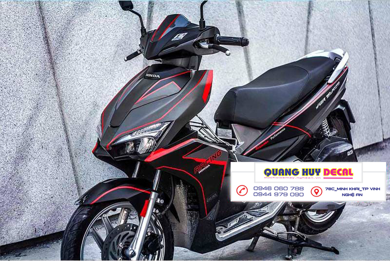 Tem trùm Air Blade đen chỉ đỏ - Độ dán team trùm decal xe máy Air Blade đen chỉ đỏ - Team trùm decal xe máy Air Blade rẻ đẹp và chất