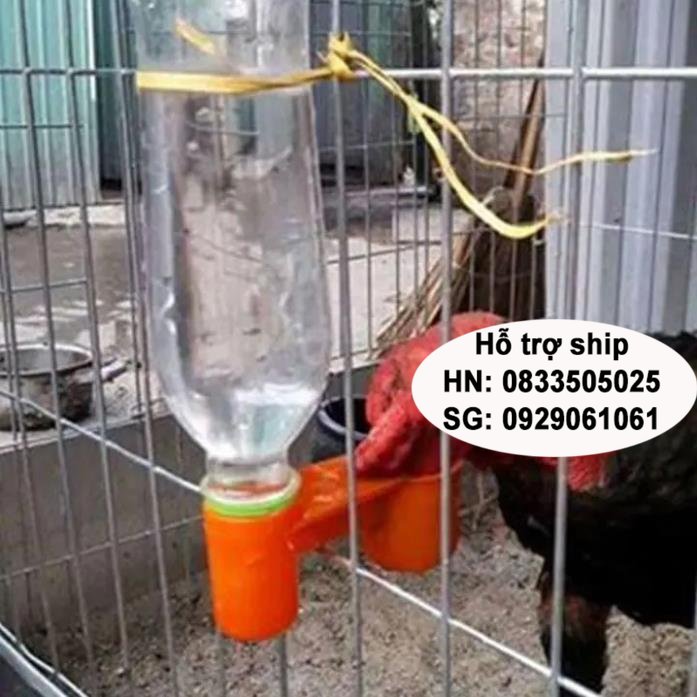 COMBO Cóng nút chai + Kèm chai nước -Máng uống tự động cho gà chim + chai cấp