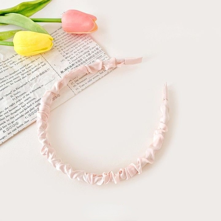 Bờm cài tóc nhún bèo vải satin cài tóc dễ thương cho nữ mã BD01 băng đô nữ phong cách hàn quốc