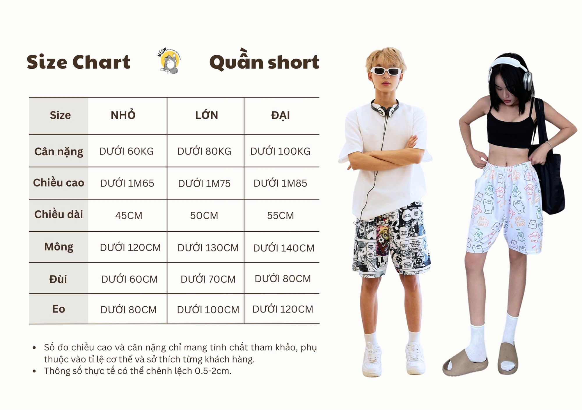 [STICKER SHORTS] - [KHÁCH VUI LÒNG IB MÉOW ĐỂ CHỌN MẪU] - quần short hoạ tiết - Made by Méow
