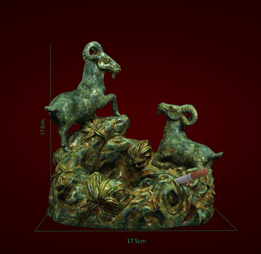 Gạt tàn con dê - GT 005(xanh vân đá)