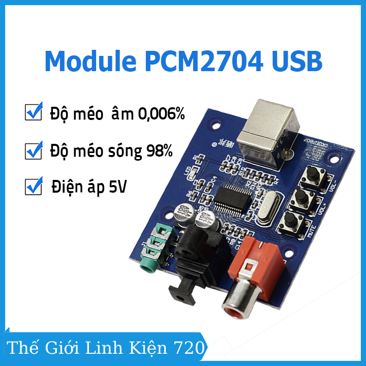 Module giải mã card âm thanh pcm2704 usb