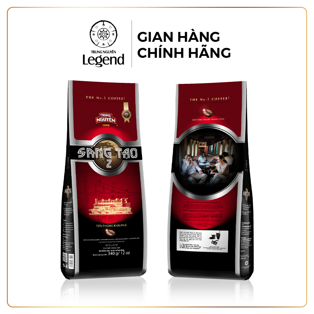 Trung Nguyên Legend Cà Phê Rang Xay Sáng Tạo 2 - Gói 340gr - Cân Bằng Hạt Robusta và Arabica, Vị Êm Nhẹ