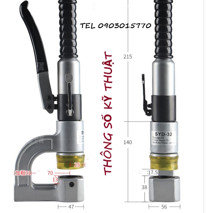 [HCM]đột lổ máng cáp điện SYD32 dày 2ly  lổ 16+20+25+32