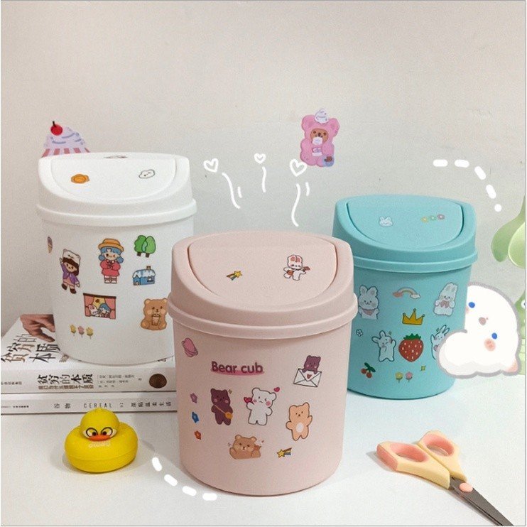 Thùng rác mini để bàn tặng kèm sticer