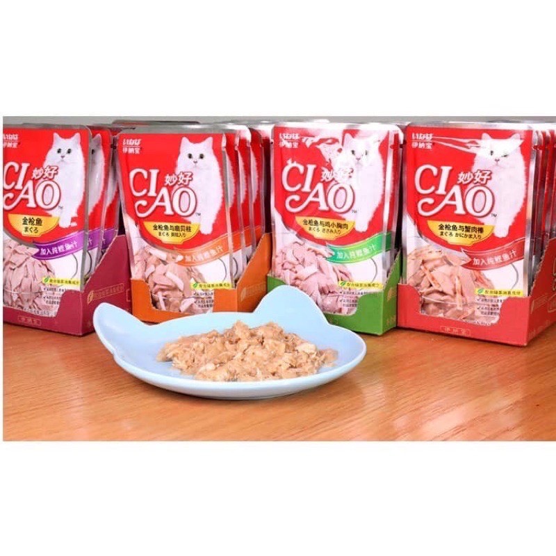 Pate Ciao Cho Mèo Thơm Ngon 60g  Nhiều Vị