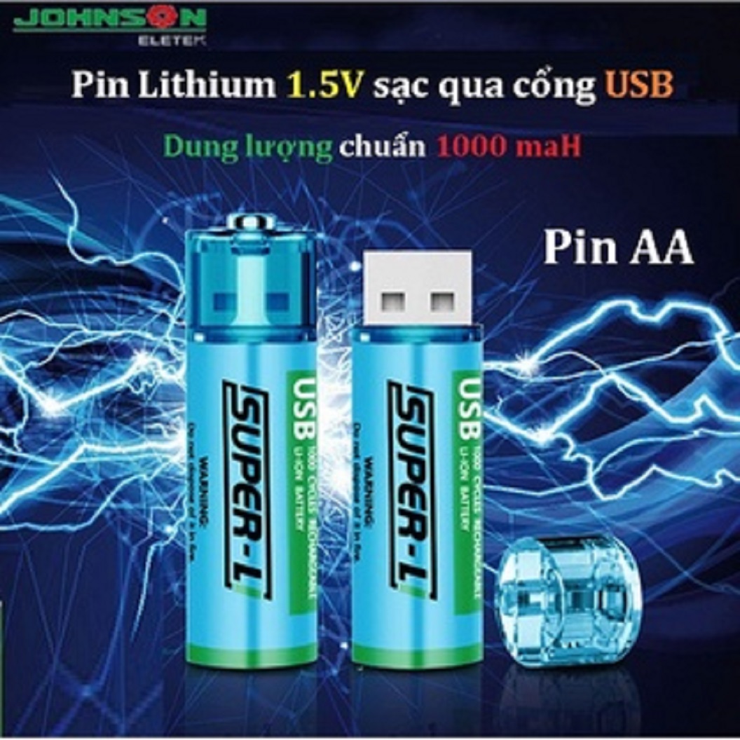 Lithium battery USB battery AA 1.5V super-l genuine Johnson eletek charging through USB port