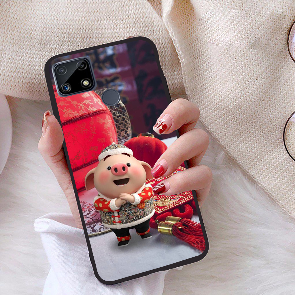 Ốp lưng Realme C25Y viền dẻo TPU BST Pig Cute