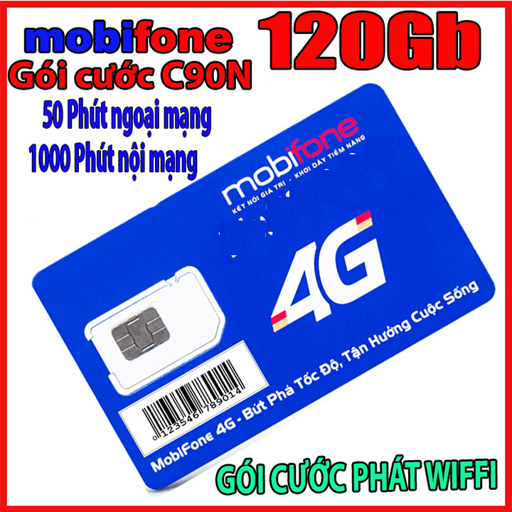 . Free Tháng Đầu - 4GB/NGÀY Sim 4G Mobifone Local A89 thay thế C90N huyền thoại .  FREESHIP - CHƯA KÍCH HOẠT