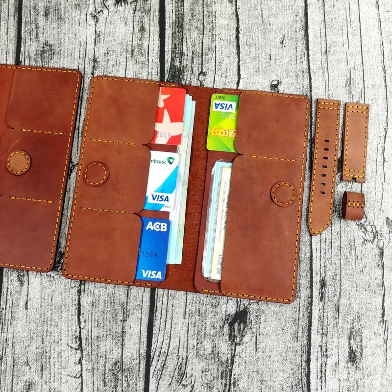 Ví dài cầm tay nam da bò handmade độc đáo