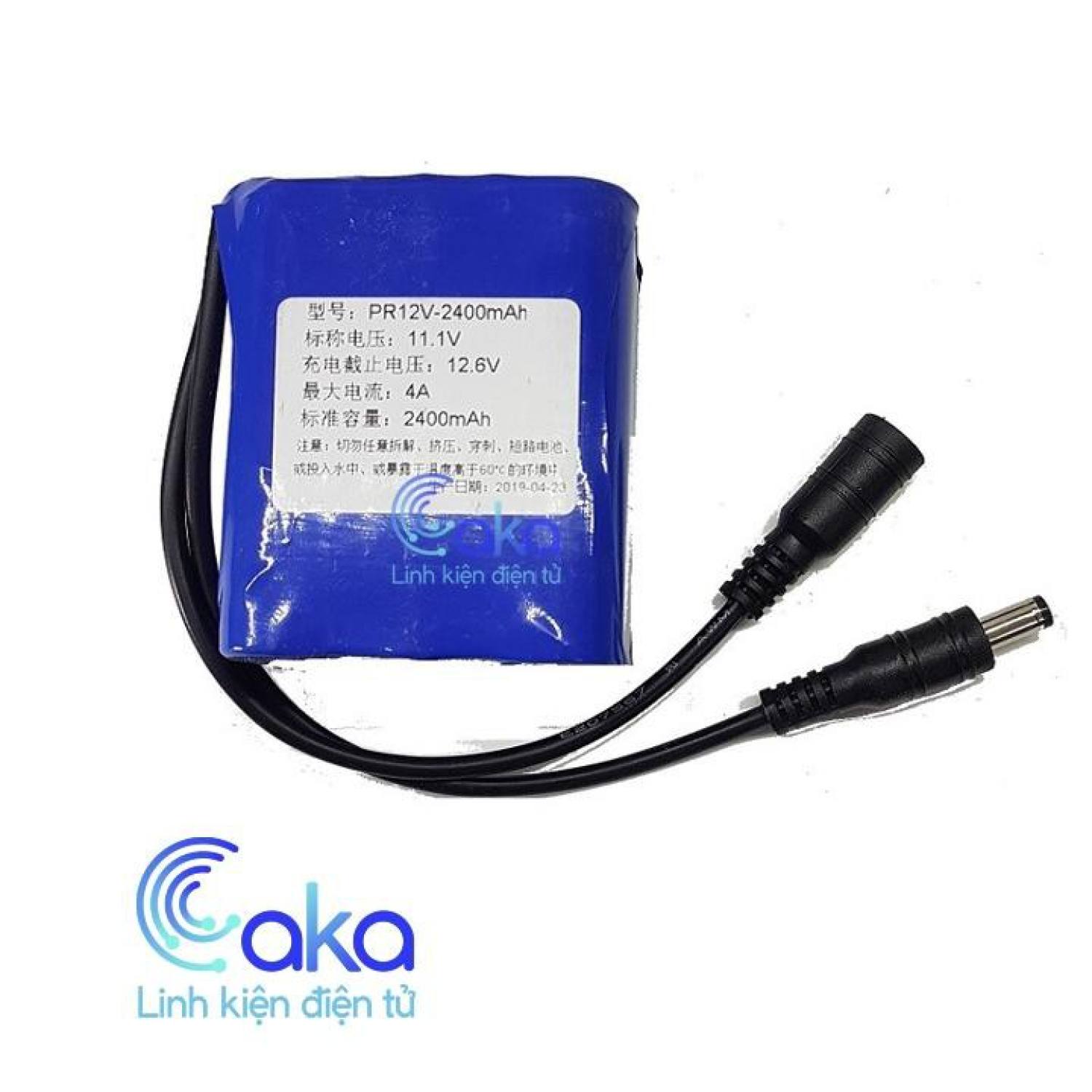 Khối pin 3s lithium ion 12v 4ah 2400mah đóng sẵn