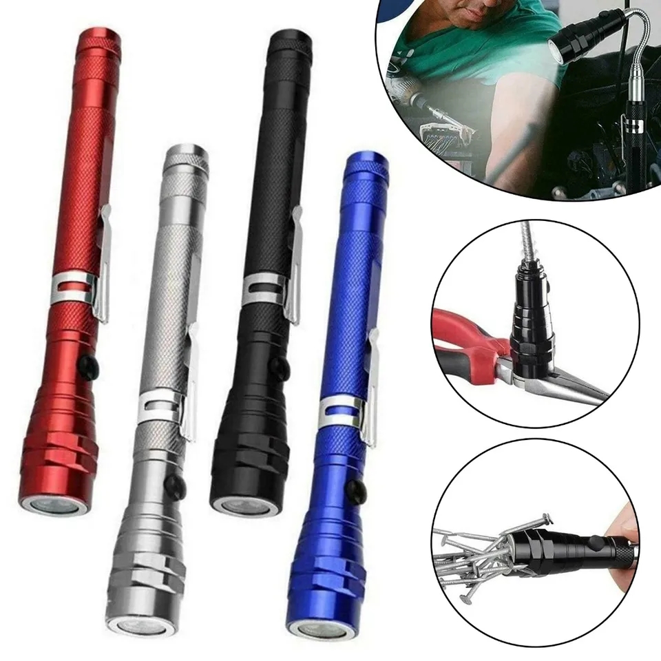 Đèn pin soi ốc vít đa năng kéo dài và thu gọn phía đầu có nam châm - đèn pin di động siêu sáng - đèn pin mini - den pin cam tay