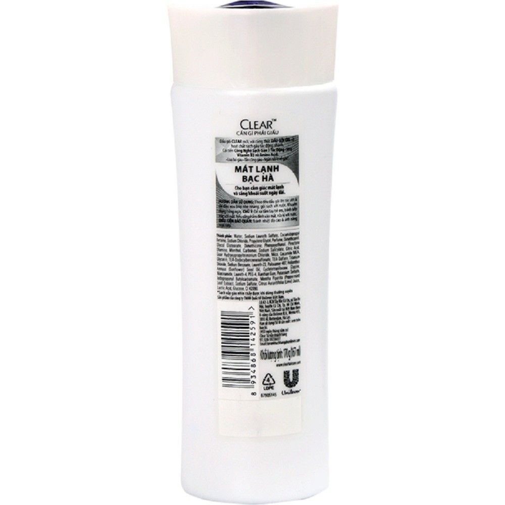 DẦU GỘI CLEAR BẠC HÀ 170G
