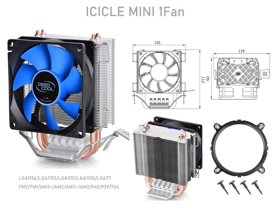 Quạt tản nhiệt khí DEEPCOOL Mini FS V2.0