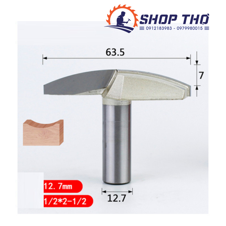 Mũi Phay Đánh Hình Cầu Lõm Tideway Cốt 12.7mm