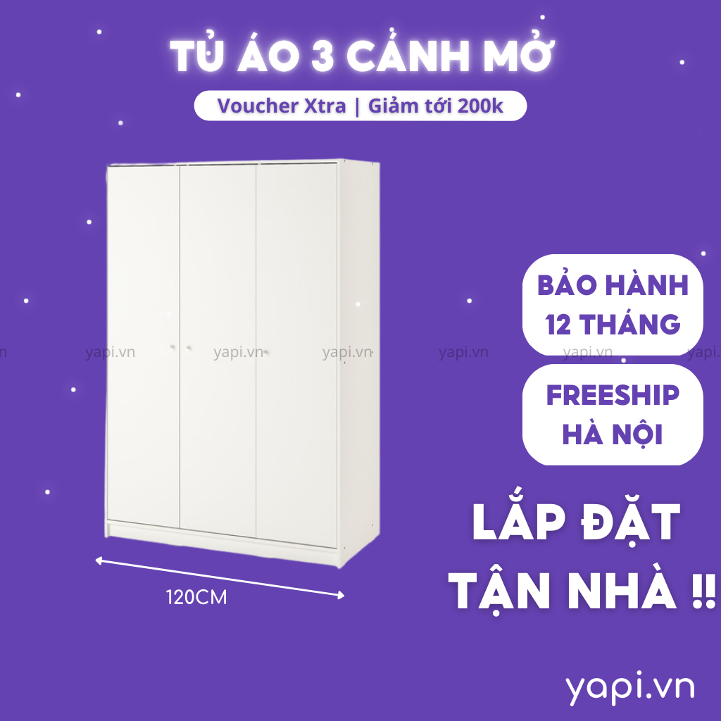 Tủ quần áo 3 cửa mở yapi -204