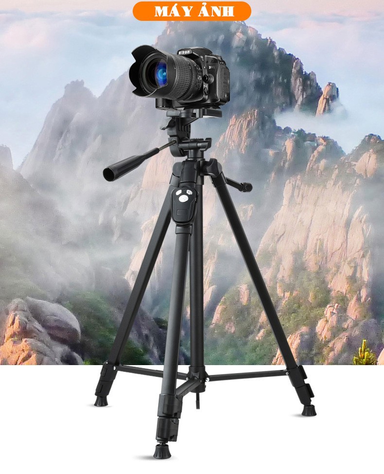 Tripod 3388 có Bluetooth Remote ( mẫu mới 2020 cao 140 cm) - Tripod điện thoại, tripod máy ảnh, gậy tự sướng, gậy chụp ảnh, chân máy ảnh, Chân máy quay phim, giá đỡ điện thoại, giá đỡ kẹp điện thoại, giá đỡ điện thoại 3 chân