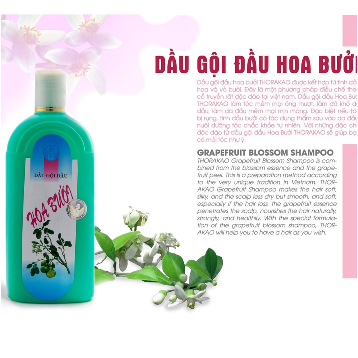 Dầu gội Hoa Bưởi Thorakao 500ml