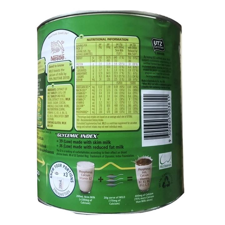 Sữa Bột Milo Nestle Úc Hộp Thiếc 750g