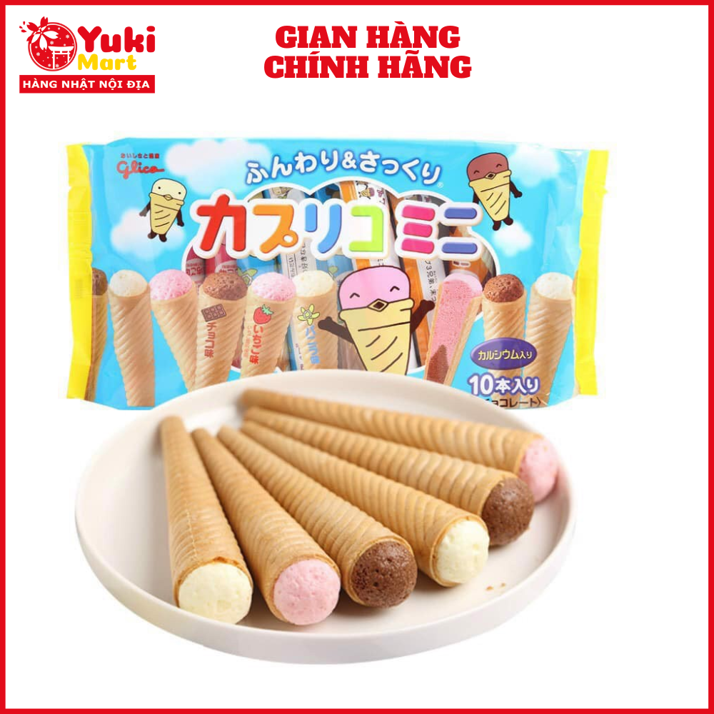 Bánh que kem ốc quế Glico cho bé Nội Đia Nhật Bản 10 chiếc