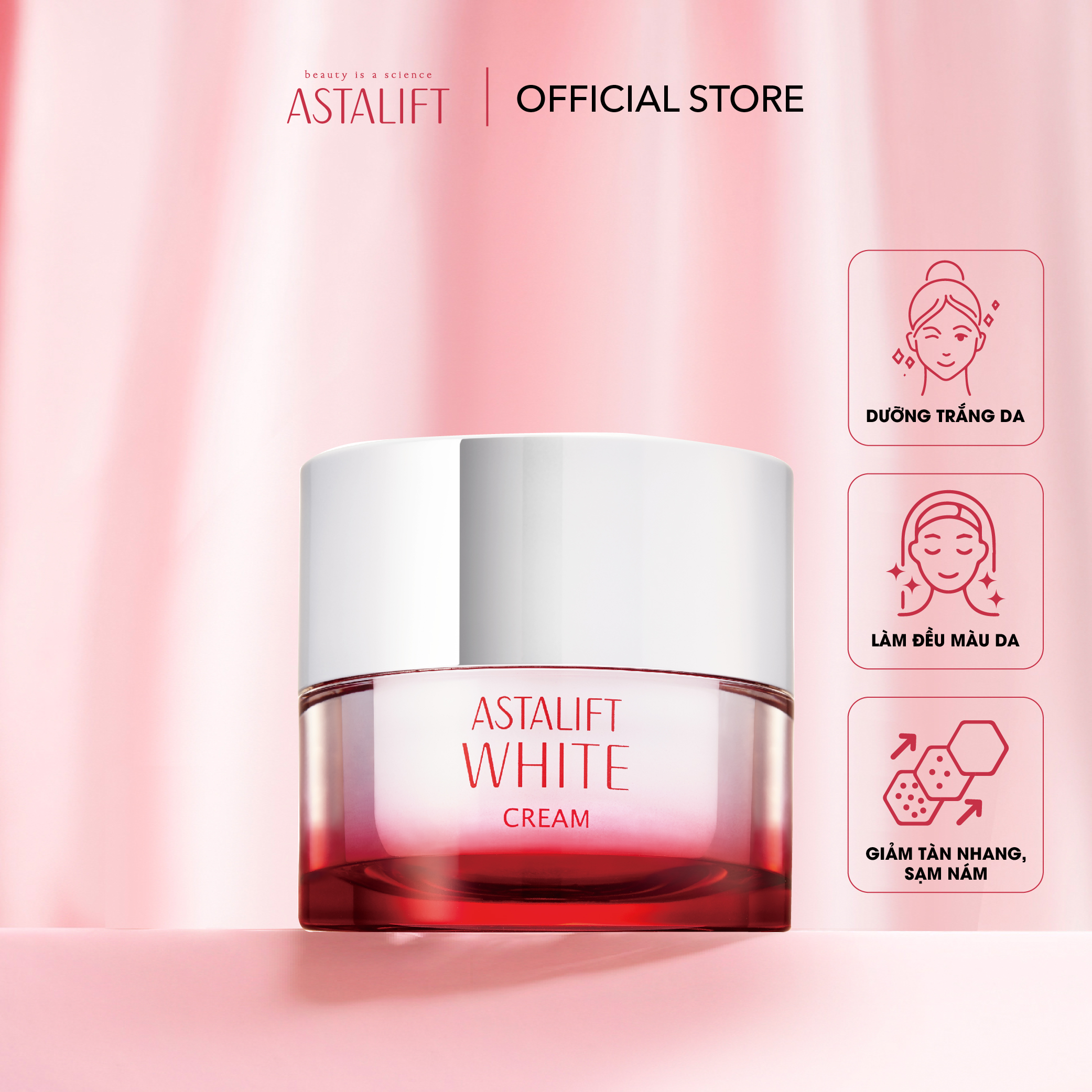 [ TẶNG 1 TÚI QUÀ DU XUÂN 10 MÓN] Kem Dưỡng Trắng Da ASTALIFT White Cream 30g