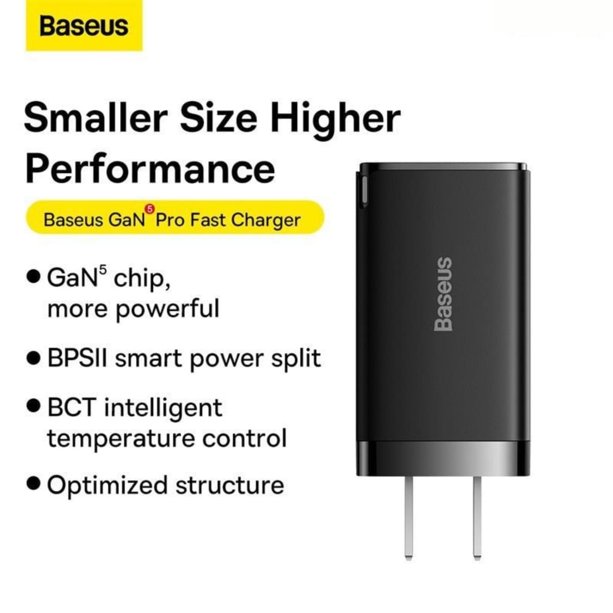 Bộ sạc nhanh Baseus GaN5 Pro Quick Charger 2C+U 65W- CCGP