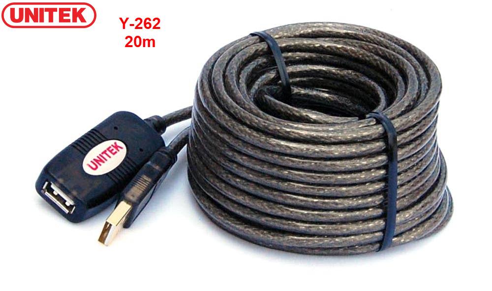 Unitek Y-262 USB Extension Cable with Chip 20m (Black)