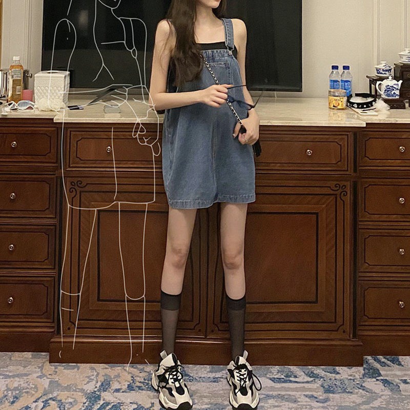 Váy yếm jeans ngắn kabico váy yếm nữ kaki dáng rộng trẻ trung thanh lịch phong cách hàn quốc y10