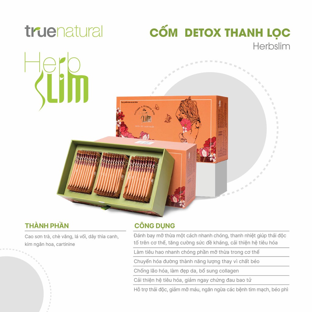 Cốm săn cơ tiêu mỡ Herbslim -True Natural Chính hãng
