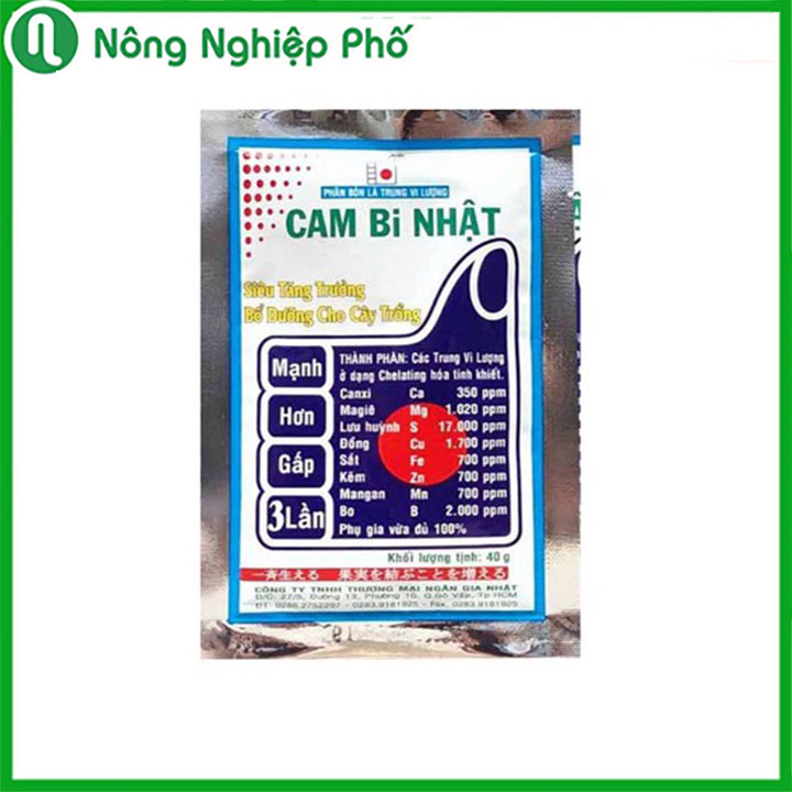 Phân bón vi lượng cam bi Nhật Bản giúp trái lớn nhanh, giữ hương vị đặc trưng - Gói 40 gram