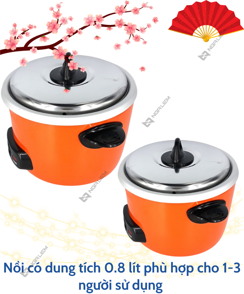 Nồi Cơm Điện 0.8 lít Kim Cương (Nắp rời)