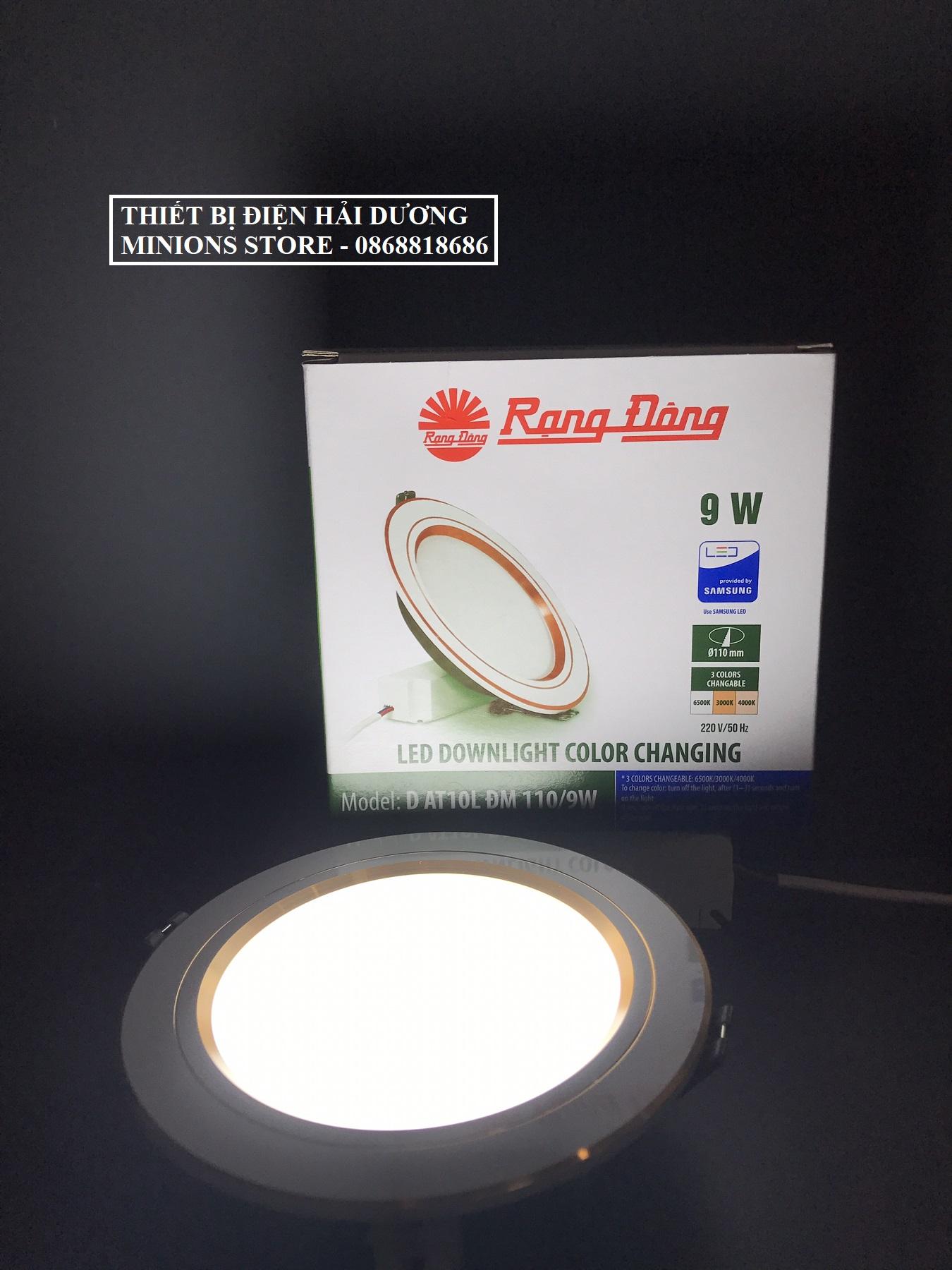 Combo 4 Đèn LED Downlight 3 chế độ Rạng Đông D AT08L ĐM 110/9W (Viền Trắng/Viền Vàng)