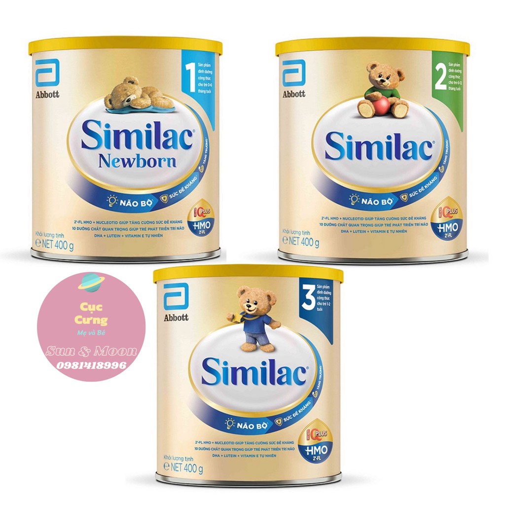 [ HÀNG CHÍNH HÃNG ]Sữa Similac IQ Plus HMO 1,2,3 400g [Mẫu Mới]