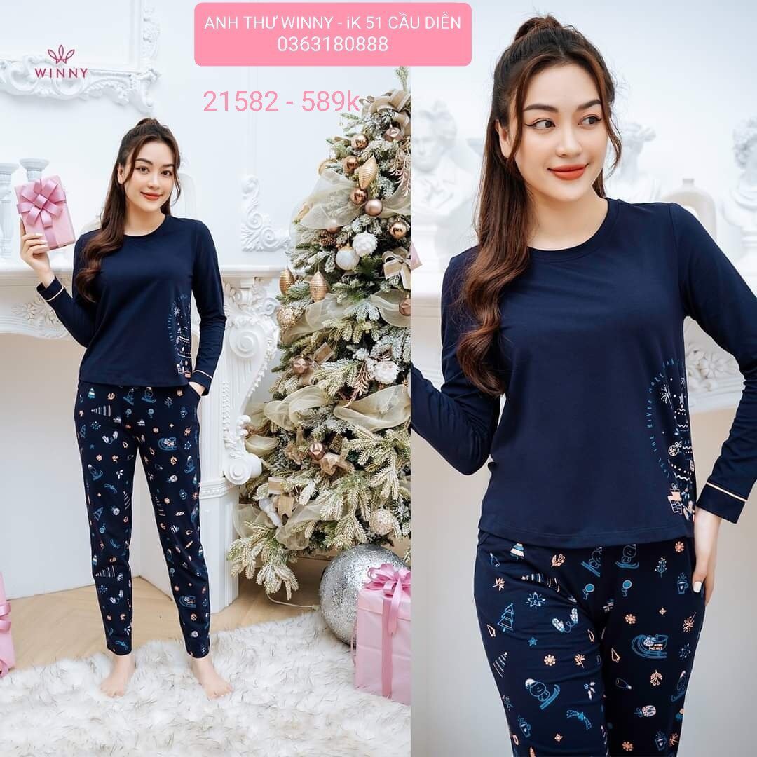 [WINNY] 21582 BỘ COTTON DÀI TAY QUẦN DÀI