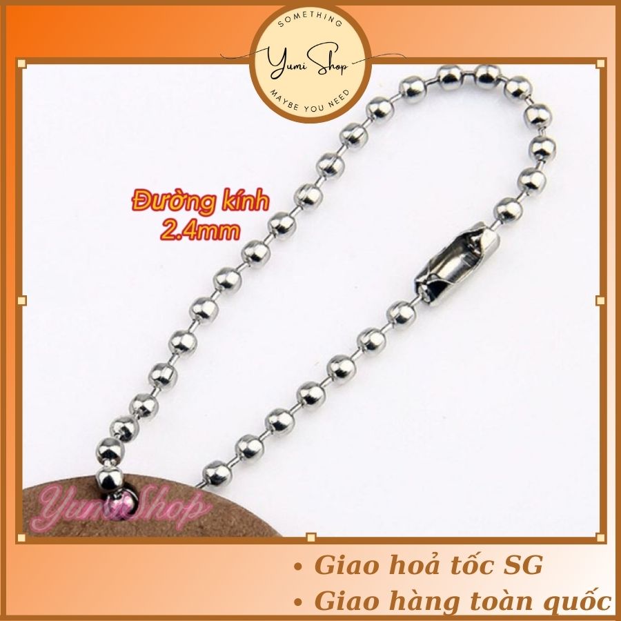 Bịch 20 dây bi làm móc chìa khoá inox dây móc thú handmade
